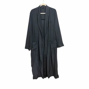 Hugo Boss Men's Sz L Dark Grey Belted Kimono Robe Front Pockets Long Sleeve